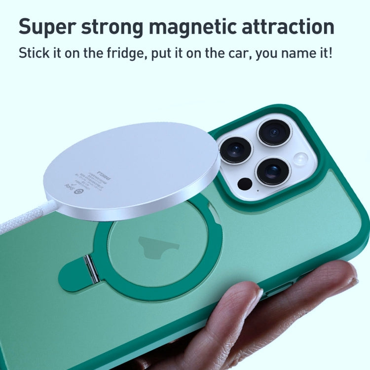 For iPhone 11 Pro MagSafe Magnetic Holder Phone Case(Dark Green) - iPhone 11 Pro Cases by buy2fix | Online Shopping UK | buy2fix