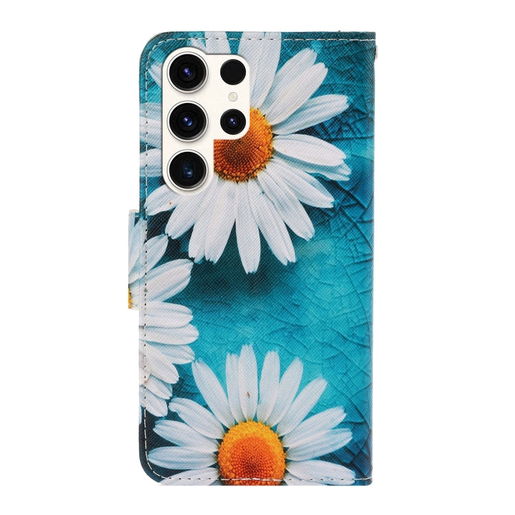 For Samsung Galaxy S24 Ultra 5G Colored Drawing Pattern Leather Phone Case(Daisy) - Galaxy S24 Ultra 5G Cases by buy2fix | Online Shopping UK | buy2fix