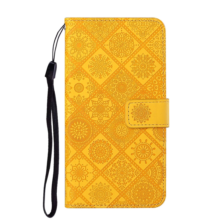 For Google Pixel 9 Pro XL Ethnic Style Embossed Pattern Leather Phone Case(Yellow) - Google Cases by buy2fix | Online Shopping UK | buy2fix