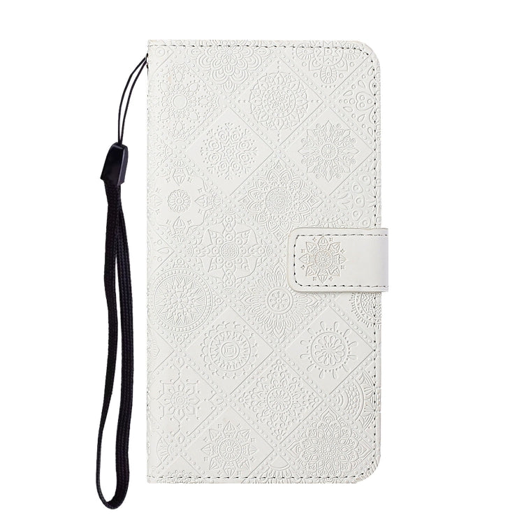 For Google Pixel 9 Pro XL Ethnic Style Embossed Pattern Leather Phone Case(White) - Google Cases by buy2fix | Online Shopping UK | buy2fix