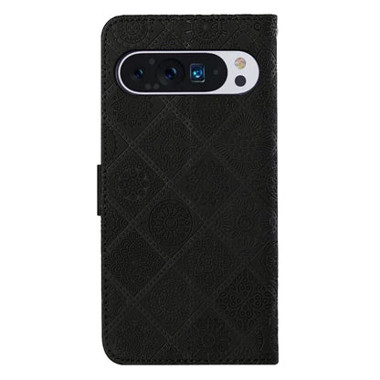 For Google Pixel 9 / 9 Pro Ethnic Style Embossed Pattern Leather Phone Case(Black) - Google Cases by buy2fix | Online Shopping UK | buy2fix