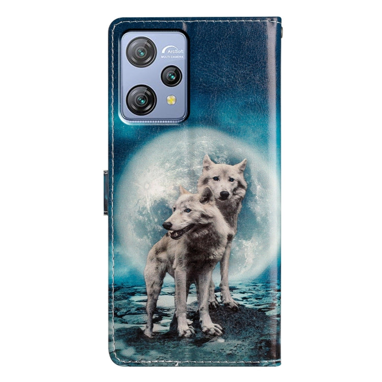 For Blackview A53 Pro Colored Drawing Leather Phone Case(Twin Wolves) - More Brand by buy2fix | Online Shopping UK | buy2fix