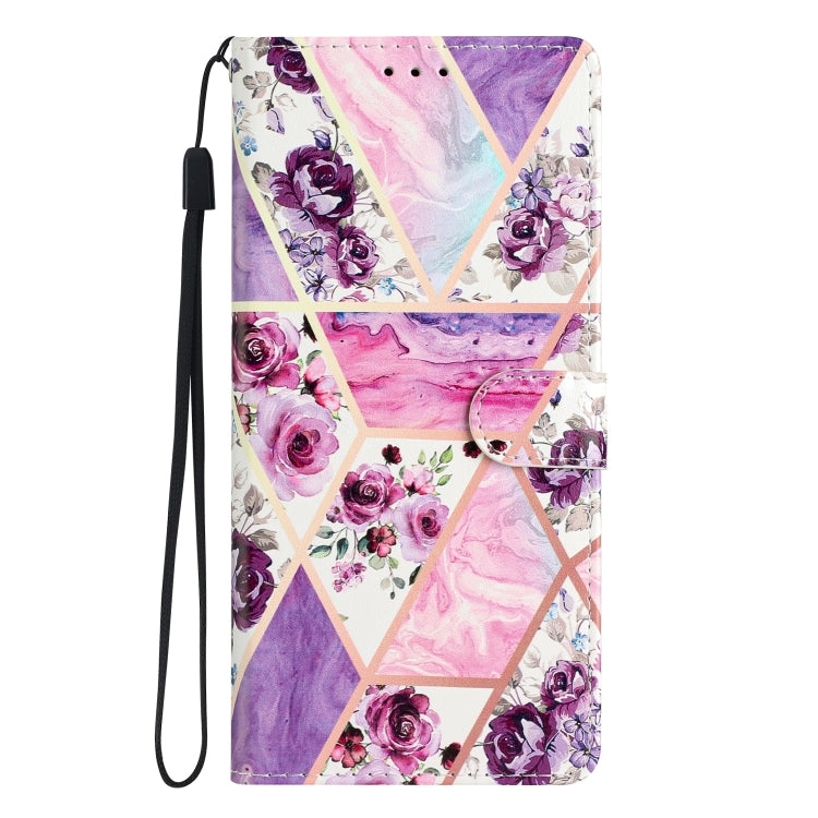 For Blackview A53 Pro Colored Drawing Leather Phone Case(Purple Marble) - More Brand by buy2fix | Online Shopping UK | buy2fix