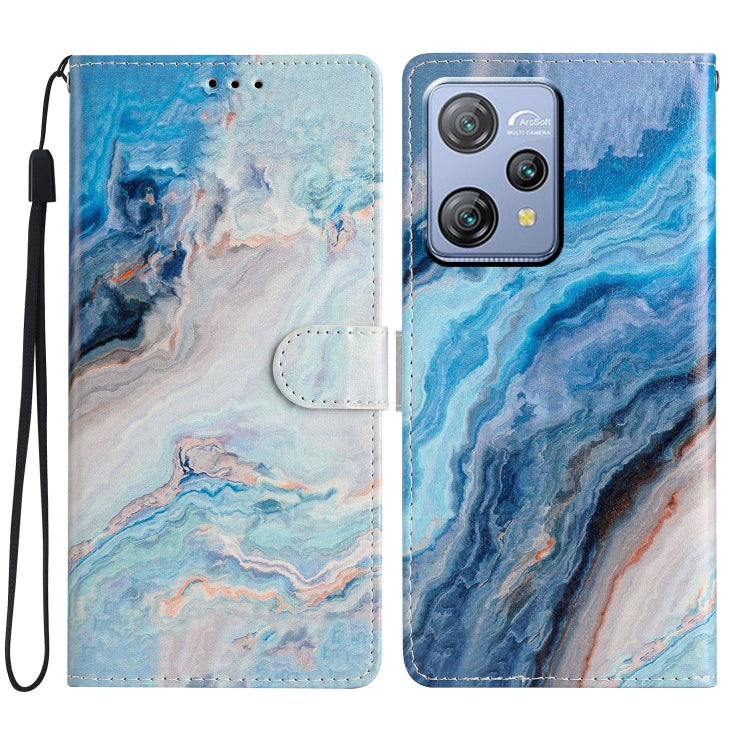 For Blackview A53 Pro Colored Drawing Leather Phone Case(Blue Marble) - More Brand by buy2fix | Online Shopping UK | buy2fix