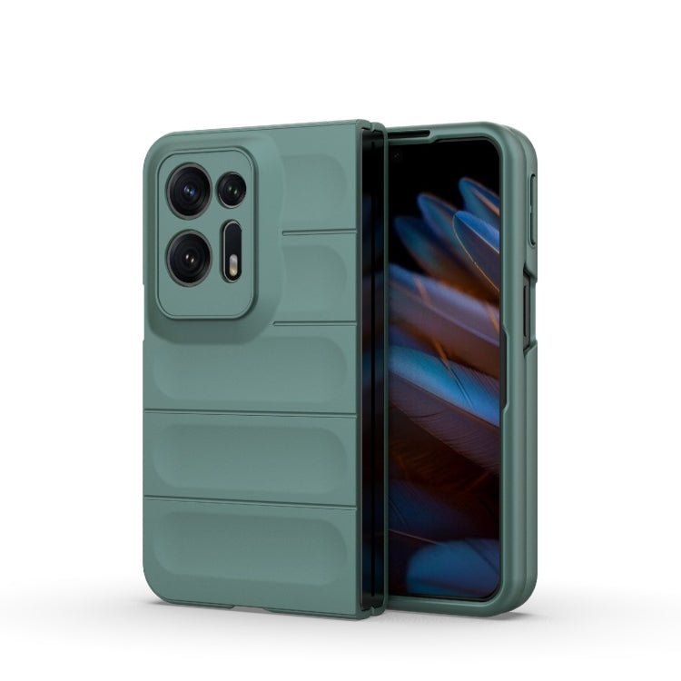 For OPPO Find N2 Magic Shield Fold PC Shockproof Phone Case(Dark Green) - OPPO Cases by buy2fix | Online Shopping UK | buy2fix