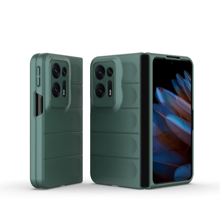 For OPPO Find N2 Magic Shield Fold PC Shockproof Phone Case(Dark Green) - OPPO Cases by buy2fix | Online Shopping UK | buy2fix