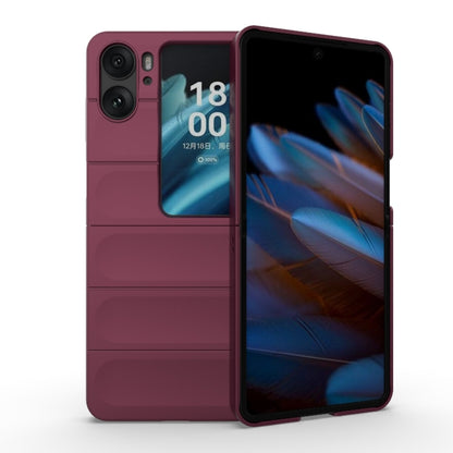 For OPPO Find N2 Flip Magic Shield Fold PC Shockproof Phone Case(Wine Red) - Find N2 Flip Cases by buy2fix | Online Shopping UK | buy2fix