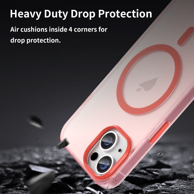 For iPhone 14 MagSafe Frosted Translucent TPU + PC Full Coverage Phone Case(Red) - iPhone 14 Cases by buy2fix | Online Shopping UK | buy2fix