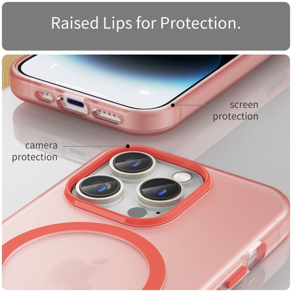 For iPhone 15 Pro MagSafe Frosted Translucent TPU + PC Full Coverage Phone Case(Red) - iPhone 15 Pro Cases by buy2fix | Online Shopping UK | buy2fix