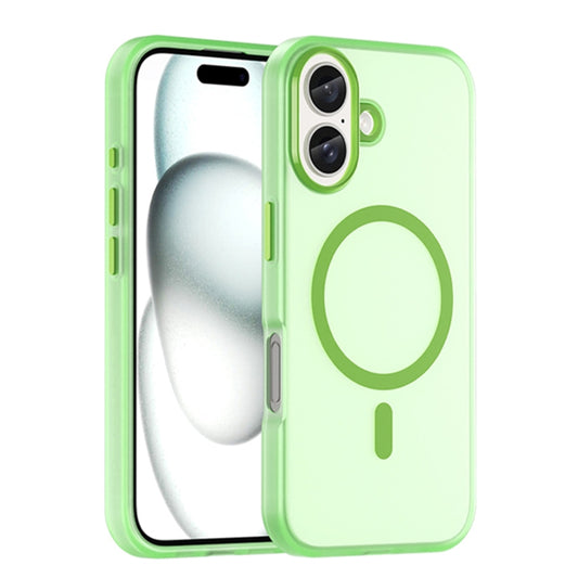 For iPhone 16 Plus MagSafe Frosted Translucent TPU + PC Full Coverage Phone Case(Green) - iPhone 16 Plus Cases by buy2fix | Online Shopping UK | buy2fix