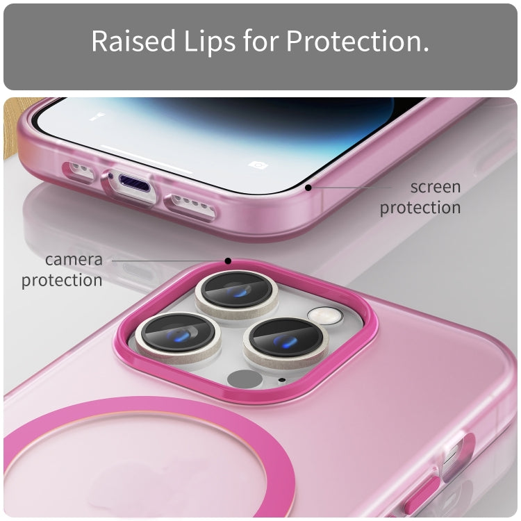 For iPhone 16 Pro MagSafe Frosted Translucent TPU + PC Full Coverage Phone Case(Pink) - iPhone 16 Pro Cases by buy2fix | Online Shopping UK | buy2fix