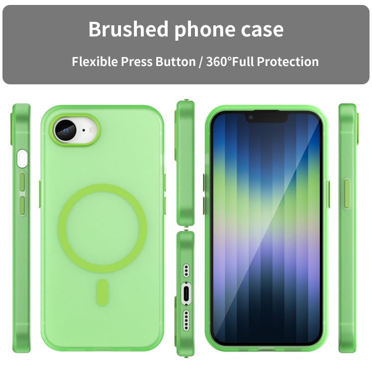 For iPhone SE 2024 MagSafe Frosted Translucent TPU + PC Full Coverage Phone Case(Green) - More iPhone Cases by buy2fix | Online Shopping UK | buy2fix