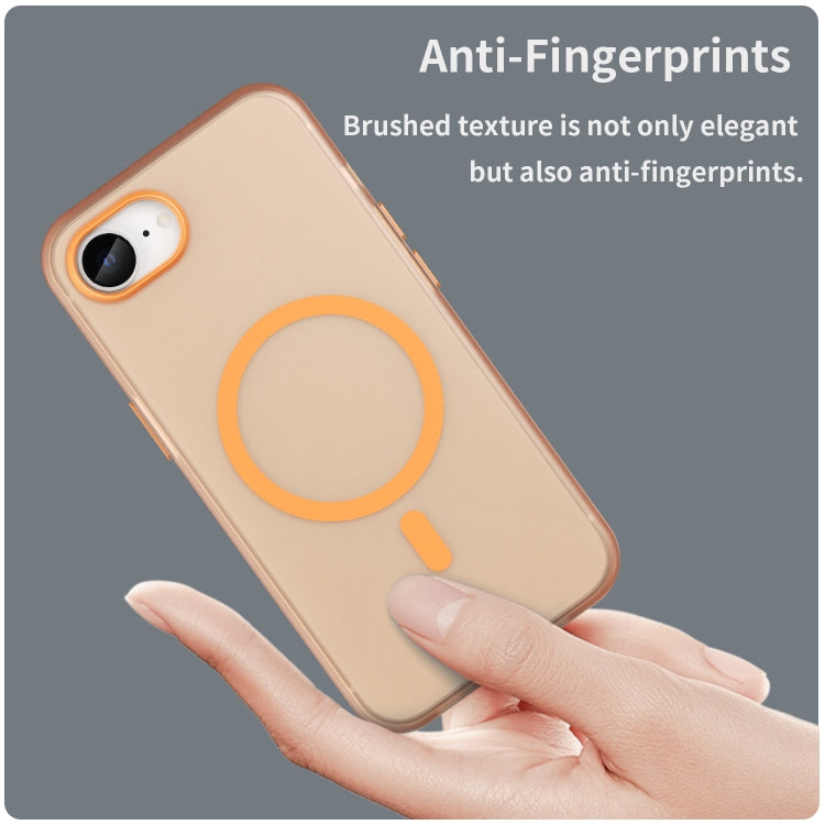 For iPhone SE 2024 MagSafe Frosted Translucent TPU + PC Full Coverage Phone Case(Orange) - More iPhone Cases by buy2fix | Online Shopping UK | buy2fix