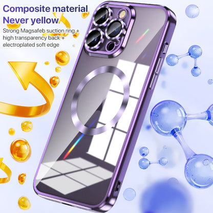 For iPhone 14 Pro Max MagSafe CD Texture Metal Lens Frame Full Coverage Phone Case(Blue) - iPhone 14 Pro Max Cases by buy2fix | Online Shopping UK | buy2fix