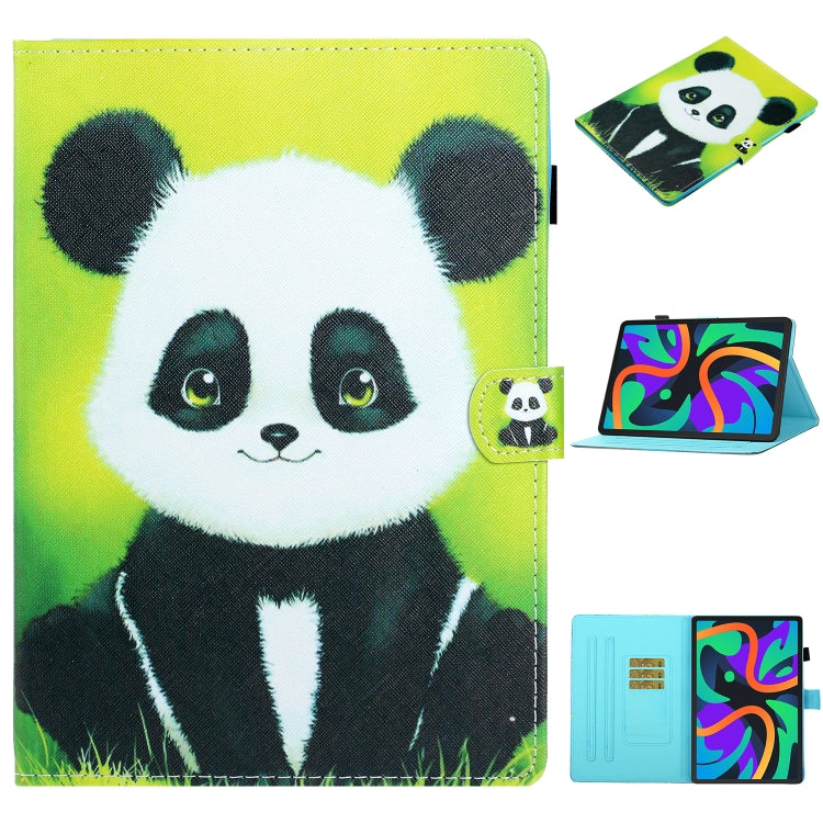 For Lenovo Tab M11/ Xiaoxin Pad 11 2024 Coloured Drawing Stitching Smart Leather Tablet Case(Panda) - Lenovo by buy2fix | Online Shopping UK | buy2fix