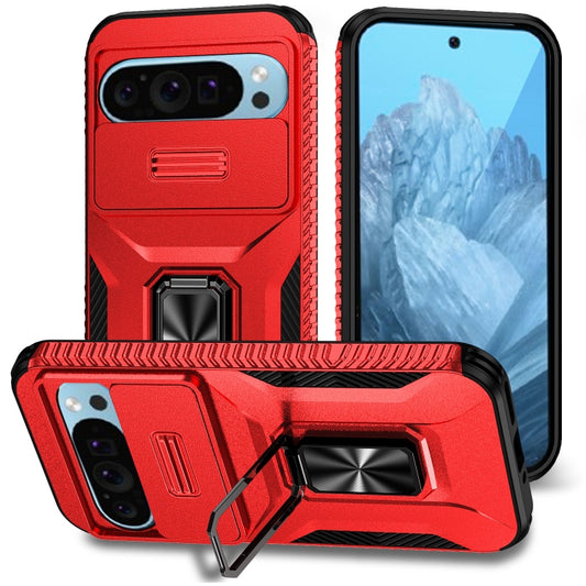 For Google Pixel 9 / Pixel 9 Pro Sliding Camshield Holder Phone Case(Red) - Google Cases by buy2fix | Online Shopping UK | buy2fix