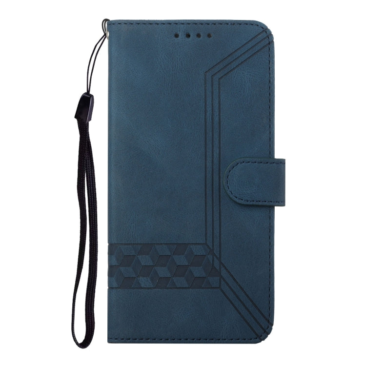 For Google Pixel 9 Cubic Skin Feel Flip Leather Phone Case(Blue) - Google Cases by buy2fix | Online Shopping UK | buy2fix