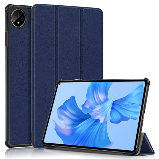 For Huawei MatePad Pro 11 2024 / 2022 Custer Pure Color 3-Fold Smart Leather Tablet Case(Dark Blue) - Huawei by buy2fix | Online Shopping UK | buy2fix