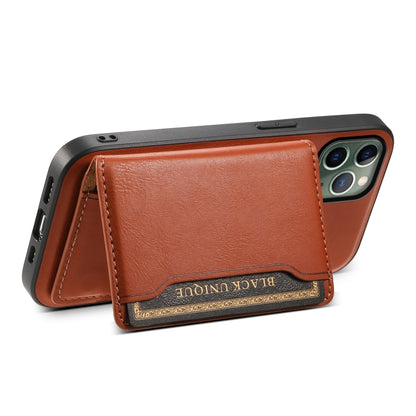 For iPhone 11 Pro Denior Cowhide Texture Leather MagSafe Detachable Wallet Phone Case(Brown) - iPhone 11 Pro Cases by Denior | Online Shopping UK | buy2fix