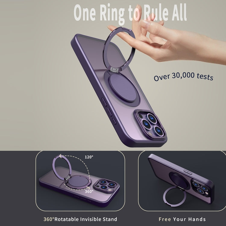 For iPhone 13 Pro 360-degree Rotating MagSafe Magnetic Holder Phone Case(Purple) - iPhone 13 Pro Cases by buy2fix | Online Shopping UK | buy2fix