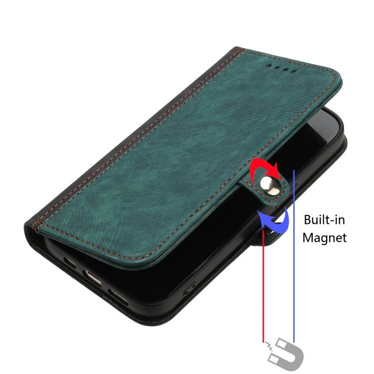 For Google Pixel 9 Pro Side Buckle Double Fold Hand Strap Leather Phone Case(Dark Green) - Google Cases by buy2fix | Online Shopping UK | buy2fix