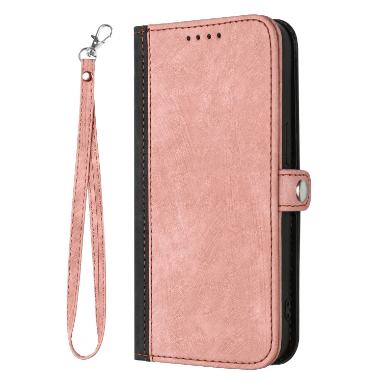 For Google Pixel 9 Pro Side Buckle Double Fold Hand Strap Leather Phone Case(Pink) - Google Cases by buy2fix | Online Shopping UK | buy2fix