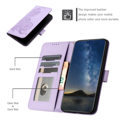 For Google Pixel 9 Datura Flower Embossed Flip Leather Phone Case(Purple) - Google Cases by buy2fix | Online Shopping UK | buy2fix