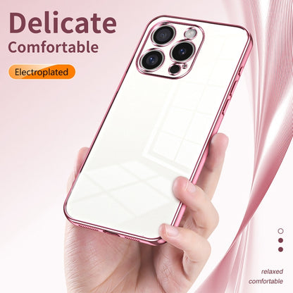 For iPhone 16 Pro Transparent Plating Fine Hole Phone Case(Pink) - iPhone 16 Pro Cases by buy2fix | Online Shopping UK | buy2fix