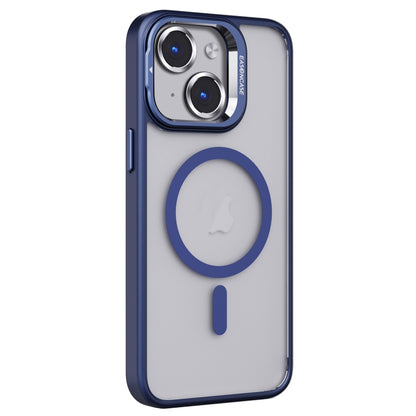 For iPhone 13 Invisible Lens Holder PC + TPU Frosted MagSafe Phone Case(Dark Blue) - iPhone 13 Cases by buy2fix | Online Shopping UK | buy2fix