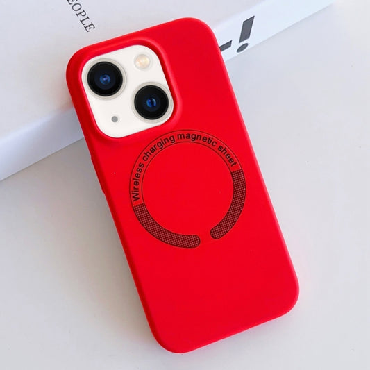 For iPhone 14 MagSafe Magnetic Liquid Silicone Phone Case(Red) - iPhone 14 Cases by buy2fix | Online Shopping UK | buy2fix