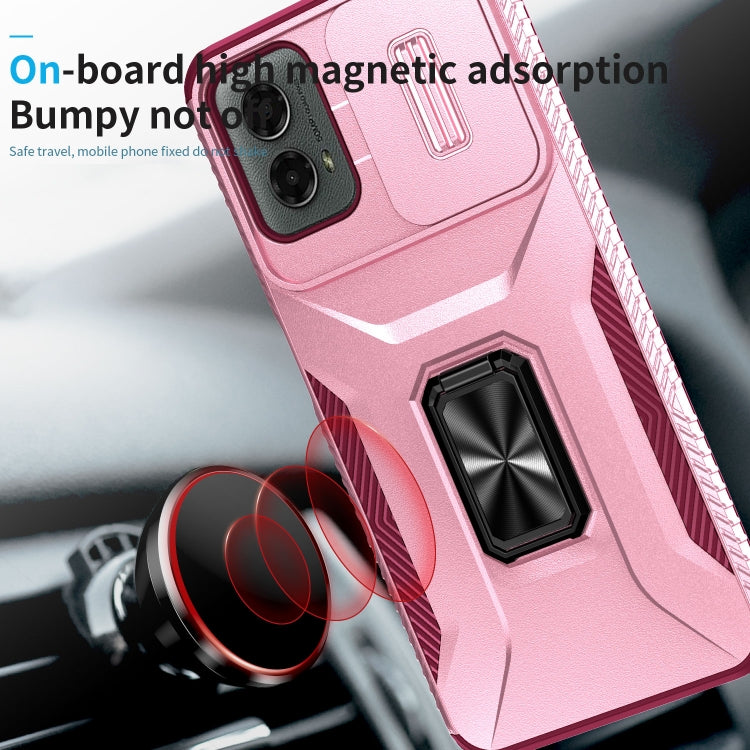 For Motorola Moto G 5G 2024 Sliding Camshield Holder Phone Case(Pink + Rose Red) - Motorola Cases by buy2fix | Online Shopping UK | buy2fix