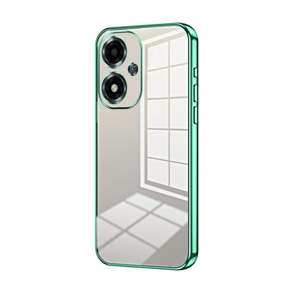 For OPPO A2m Transparent Plating Fine Hole Phone Case(Green) - OPPO Cases by buy2fix | Online Shopping UK | buy2fix