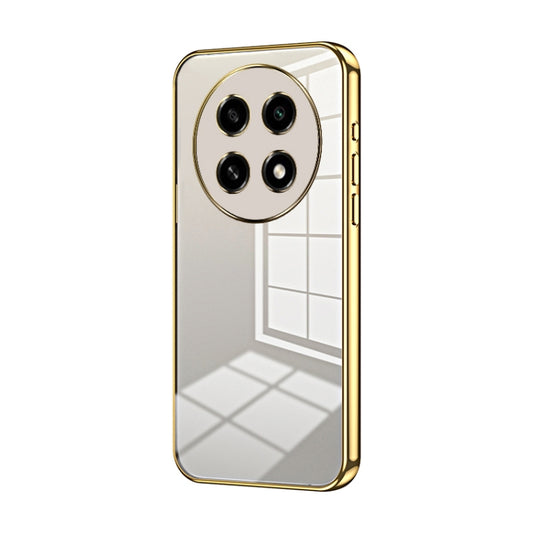 For OPPO A2 Pro Transparent Plating Fine Hole Phone Case(Gold) - A2 Pro Cases by buy2fix | Online Shopping UK | buy2fix