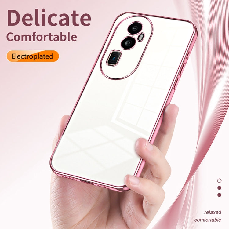 For OPPO Reno10 Pro+ Transparent Plating Fine Hole Phone Case(Pink) - OPPO Cases by buy2fix | Online Shopping UK | buy2fix