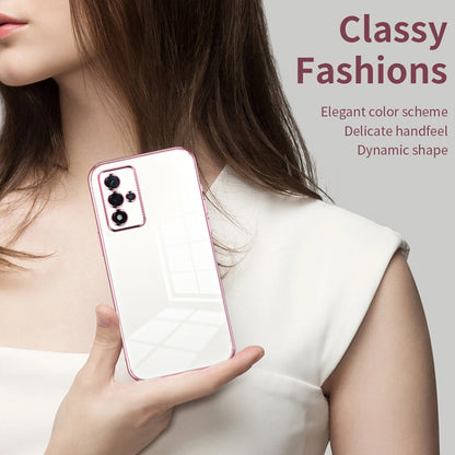 For OPPO A93s 5G Transparent Plating Fine Hole Phone Case(Pink) - OPPO Cases by buy2fix | Online Shopping UK | buy2fix