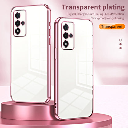 For OPPO A93s 5G Transparent Plating Fine Hole Phone Case(Transparent) - OPPO Cases by buy2fix | Online Shopping UK | buy2fix