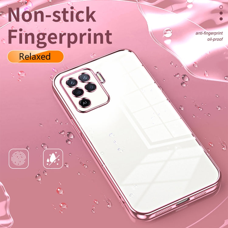 For OPPO A94 4G Transparent Plating Fine Hole Phone Case(Transparent) - OPPO Cases by buy2fix | Online Shopping UK | buy2fix