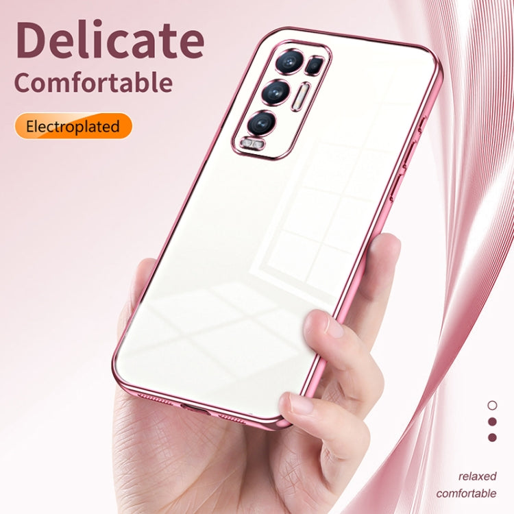 For OPPO Reno5 Pro+ Transparent Plating Fine Hole Phone Case(Black) - OPPO Cases by buy2fix | Online Shopping UK | buy2fix