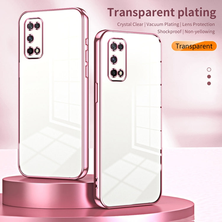 For OPPO K7x / Realme V5 5G Transparent Plating Fine Hole Phone Case(Silver) - OPPO Cases by buy2fix | Online Shopping UK | buy2fix