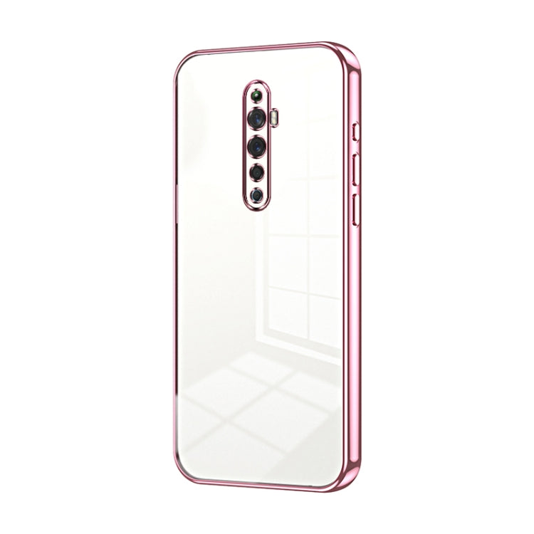 For OPPO Reno2 Z / Reno2 F Transparent Plating Fine Hole Phone Case(Pink) - OPPO Cases by buy2fix | Online Shopping UK | buy2fix