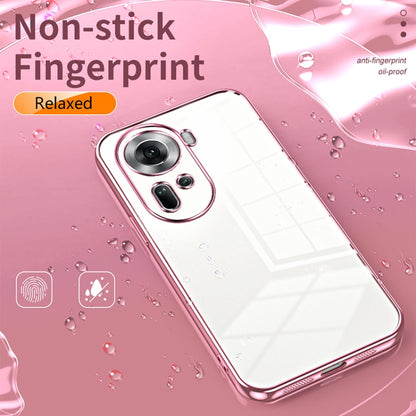 For OPPO Reno11 Global Transparent Plating Fine Hole Phone Case(Gold) - Reno11 Cases by buy2fix | Online Shopping UK | buy2fix
