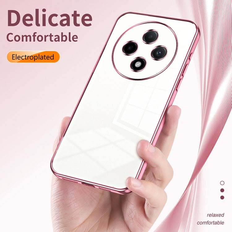 For OPPO A3 Pro Transparent Plating Fine Hole Phone Case(Pink) - OPPO Cases by buy2fix | Online Shopping UK | buy2fix