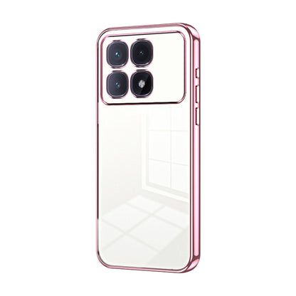 For Xiaomi Redmi K70 Ultra Transparent Plating Fine Hole Phone Case(Pink) - Xiaomi Cases by buy2fix | Online Shopping UK | buy2fix