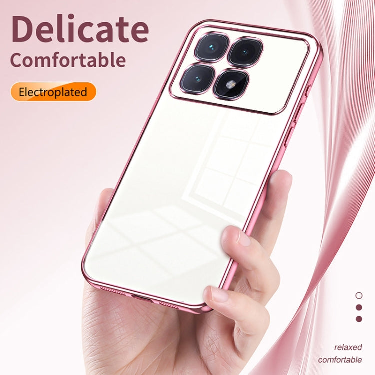 For Xiaomi Redmi K70 Ultra Transparent Plating Fine Hole Phone Case(Pink) - Xiaomi Cases by buy2fix | Online Shopping UK | buy2fix