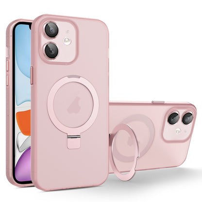 For iPhone 11 MagSafe Holder PC Hybrid TPU Phone Case(Pink) - iPhone 11 Cases by buy2fix | Online Shopping UK | buy2fix