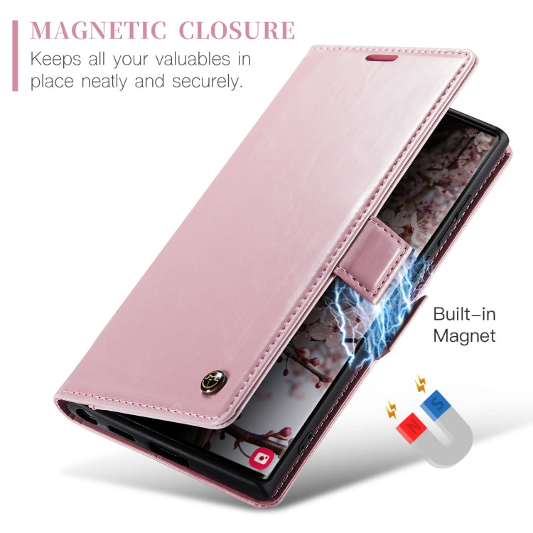 For Samsung Galaxy S24 Ultra 5G CaseMe 003 Crazy Horse Texture Flip Leather Phone Case(Pink) - Galaxy S24 Ultra 5G Cases by CaseMe | Online Shopping UK | buy2fix