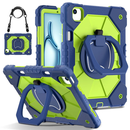 For iPad Air 11 2024 Contrast Color Robot Silicone Hybrid PC Tablet Case(Navy Yellow Green) - iPad Air 11 2024 Cases by buy2fix | Online Shopping UK | buy2fix