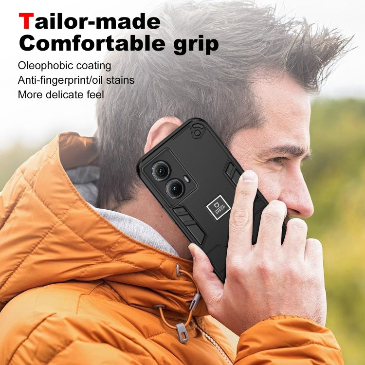 For Motorola Edge 5G 2024 Shockproof TPU Hybrid PC Phone Case(Black) - Motorola Cases by buy2fix | Online Shopping UK | buy2fix