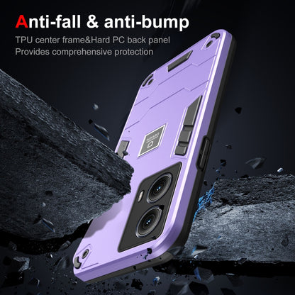 For Motorola Edge 5G 2024 Shockproof TPU Hybrid PC Phone Case(Purple) - Motorola Cases by buy2fix | Online Shopping UK | buy2fix