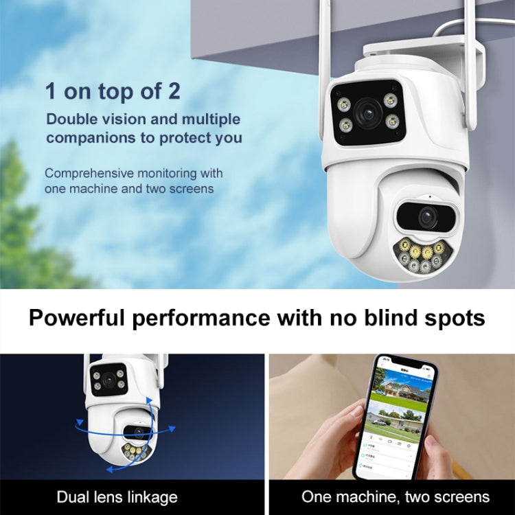 QX102 3MP WiFi Triple Camera Supports Two-way Voice Intercom & Infrared Night Vision(US Plug) - Wireless Camera by buy2fix | Online Shopping UK | buy2fix